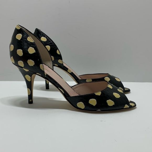 Kate Spade Sage Snake Spots Peep-Toe D’Orsay Snake Printe Pump - Picture 1 of 7